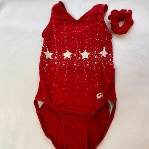 Child's GK Elite Red with White Stars Leotard Size Medium